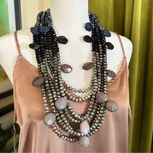 Sassy Jones Malia Sparkling Tricolor Glass Necklace